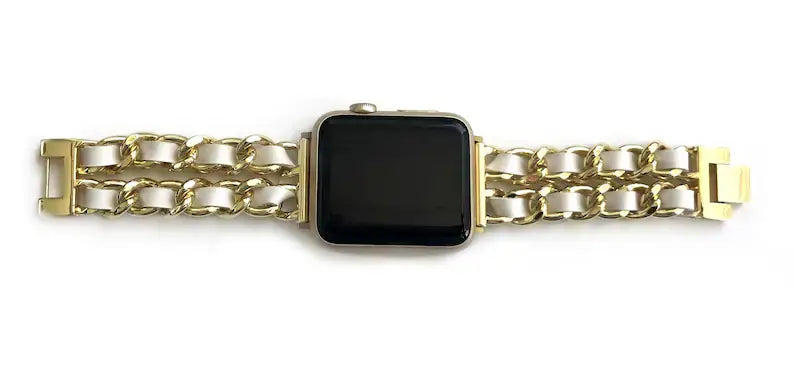 Braided Chain & Leather Apple Watch Band