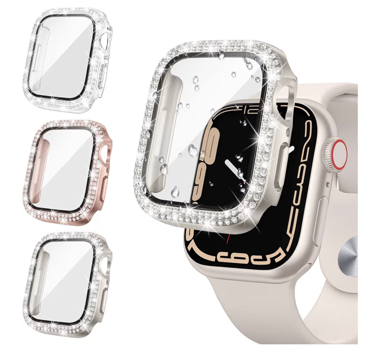 Bling Rhinestone Apple Watch Case + Built-In Screen Protector (44mm)