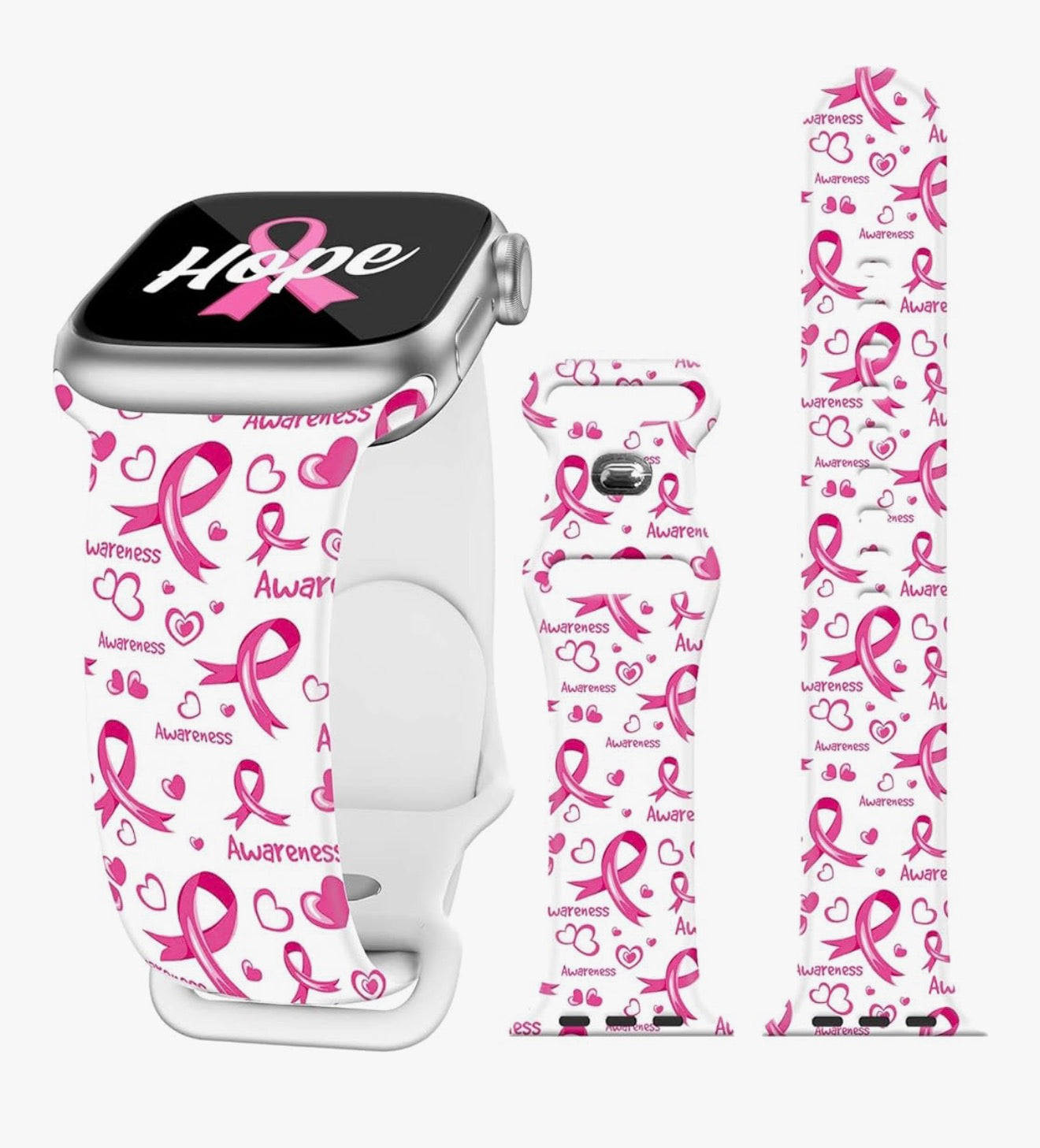 Breast Cancer Awareness Apple Watch Band – “Pink Power” Silicone Strap