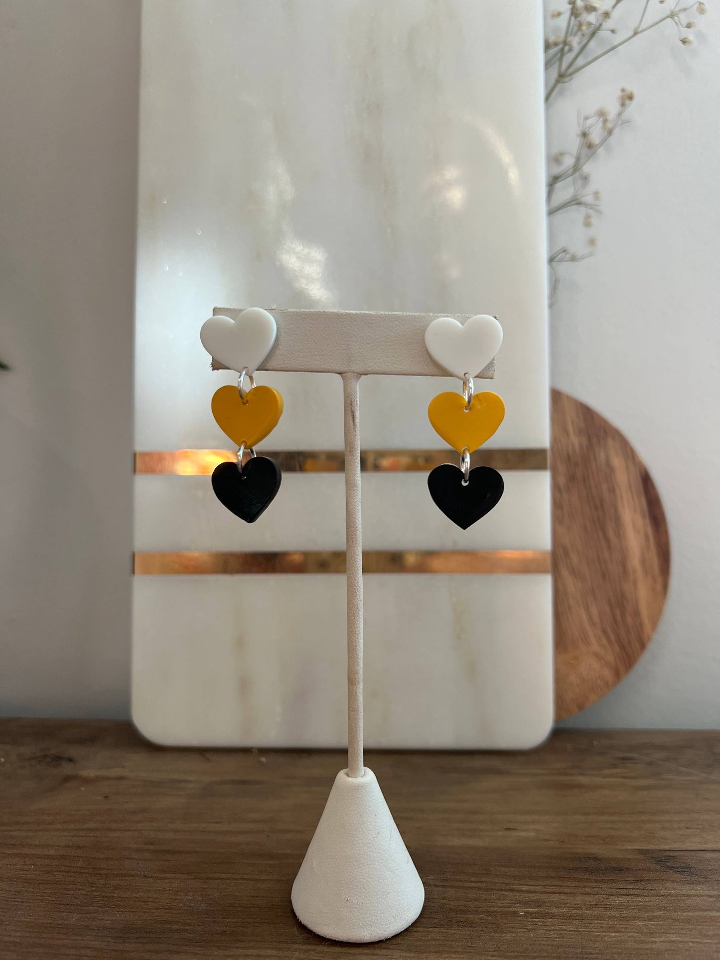 Missouri Tiger or Topeka High School Heart Earrings