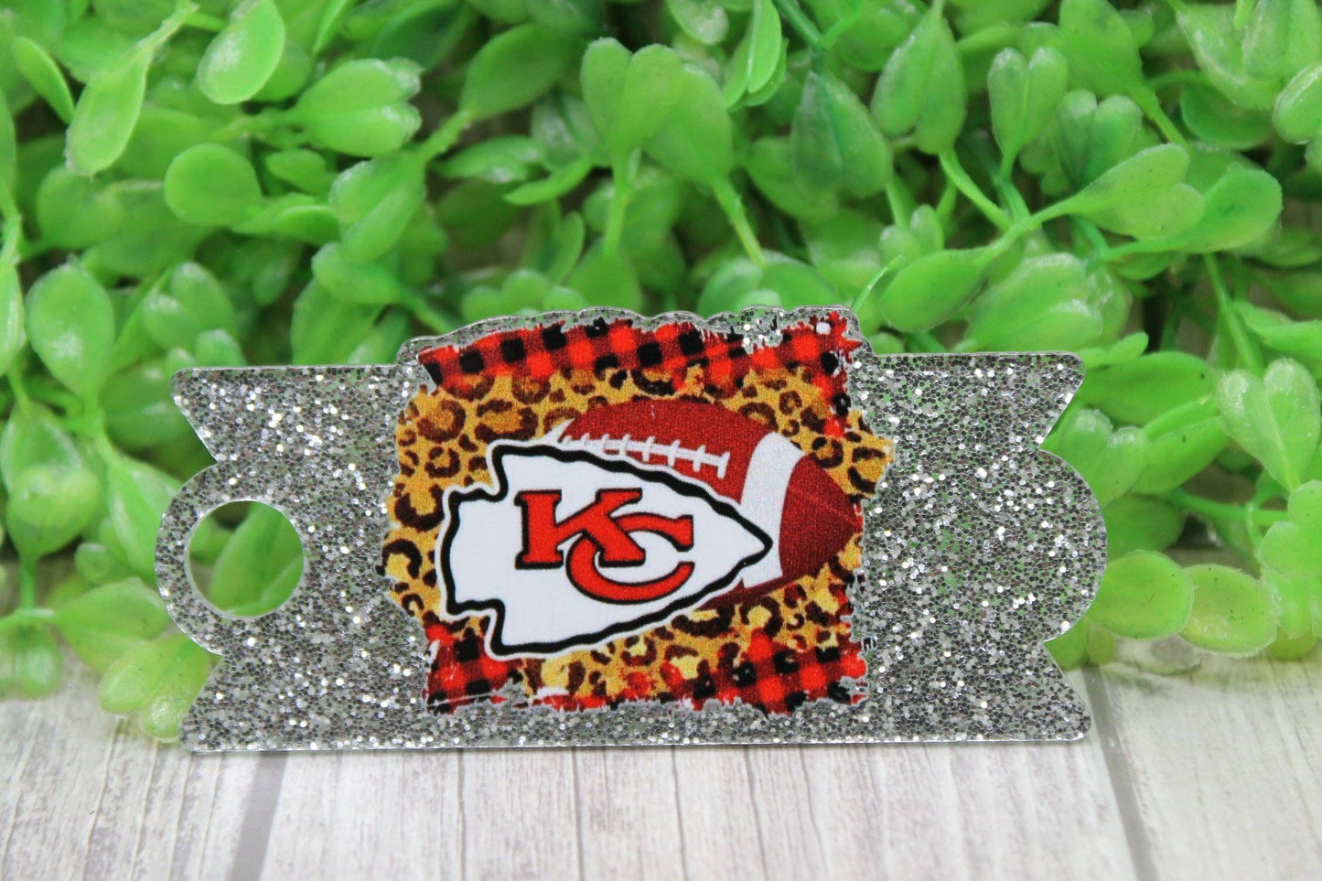 Football KC on Leopard & Plaid Tumbler Topper