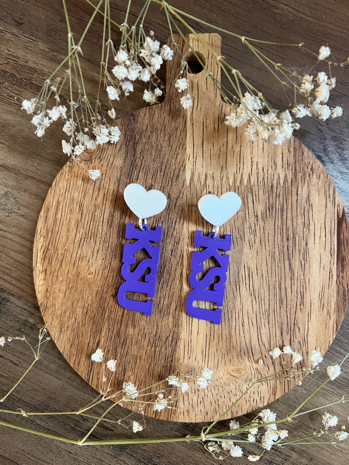 KSU Earrings, Kansas State Earrings, Team Earrings