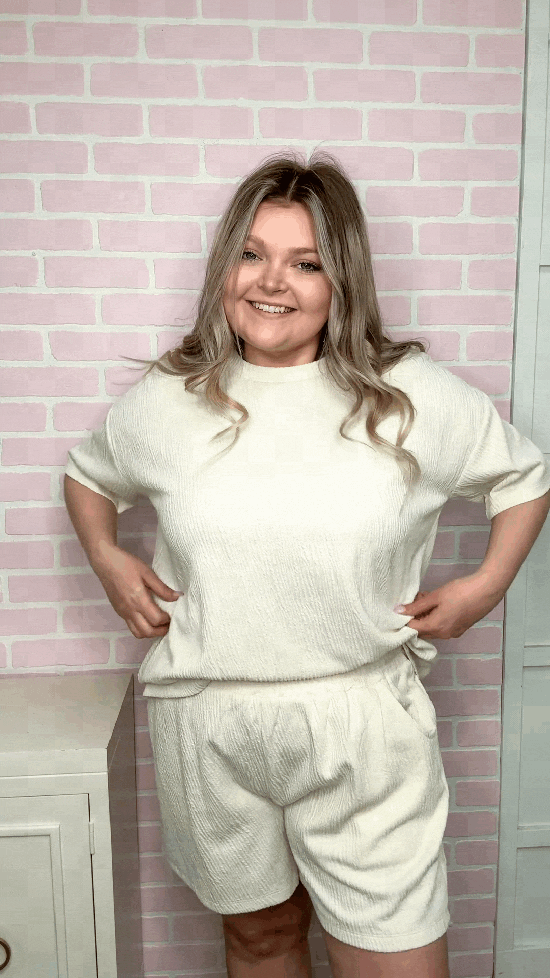 Textured Cream Top