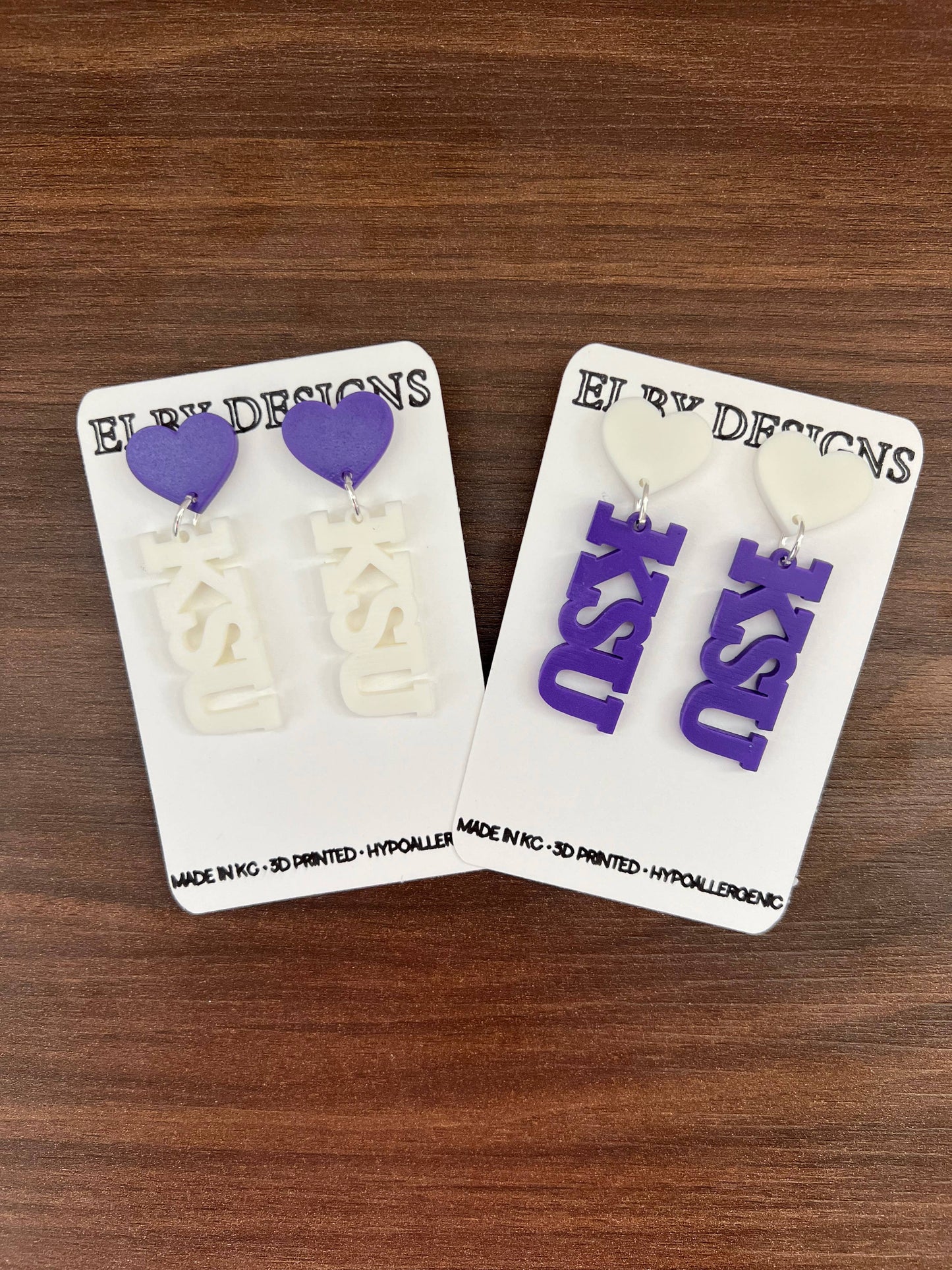 KSU Earrings, Kansas State Earrings, Team Earrings