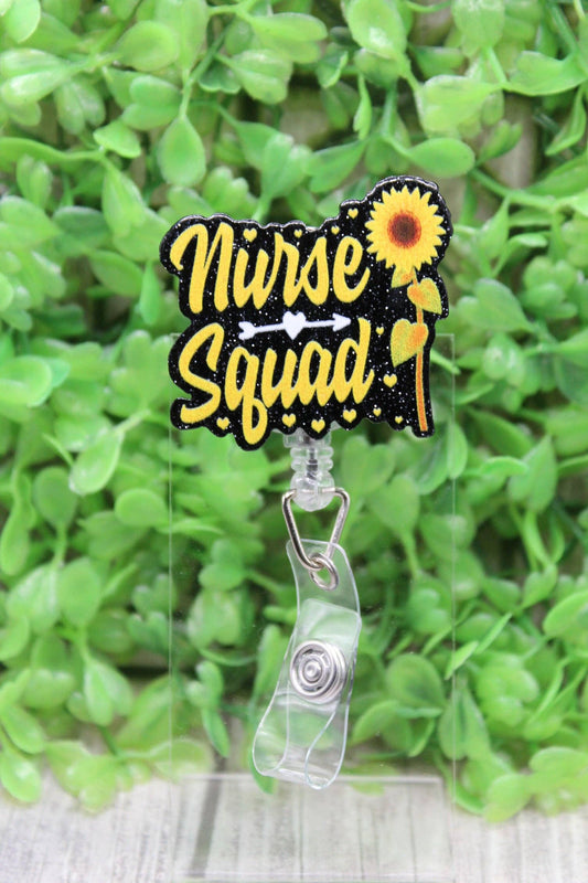 Nurse Squad Sunflower Badge/ID Holder Reel