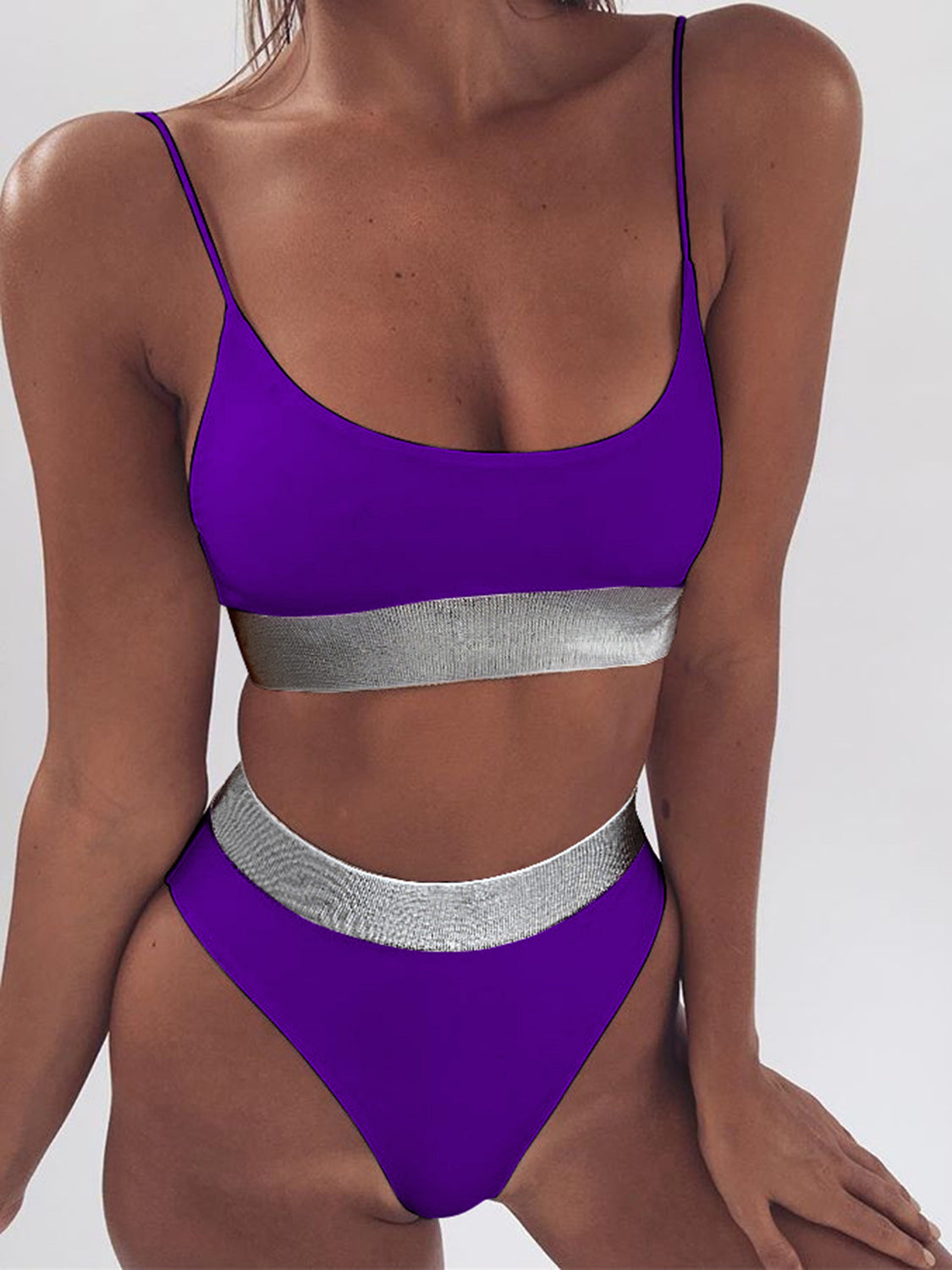 Scoop Neck Spaghetti Strap Two-Piece Swim Set