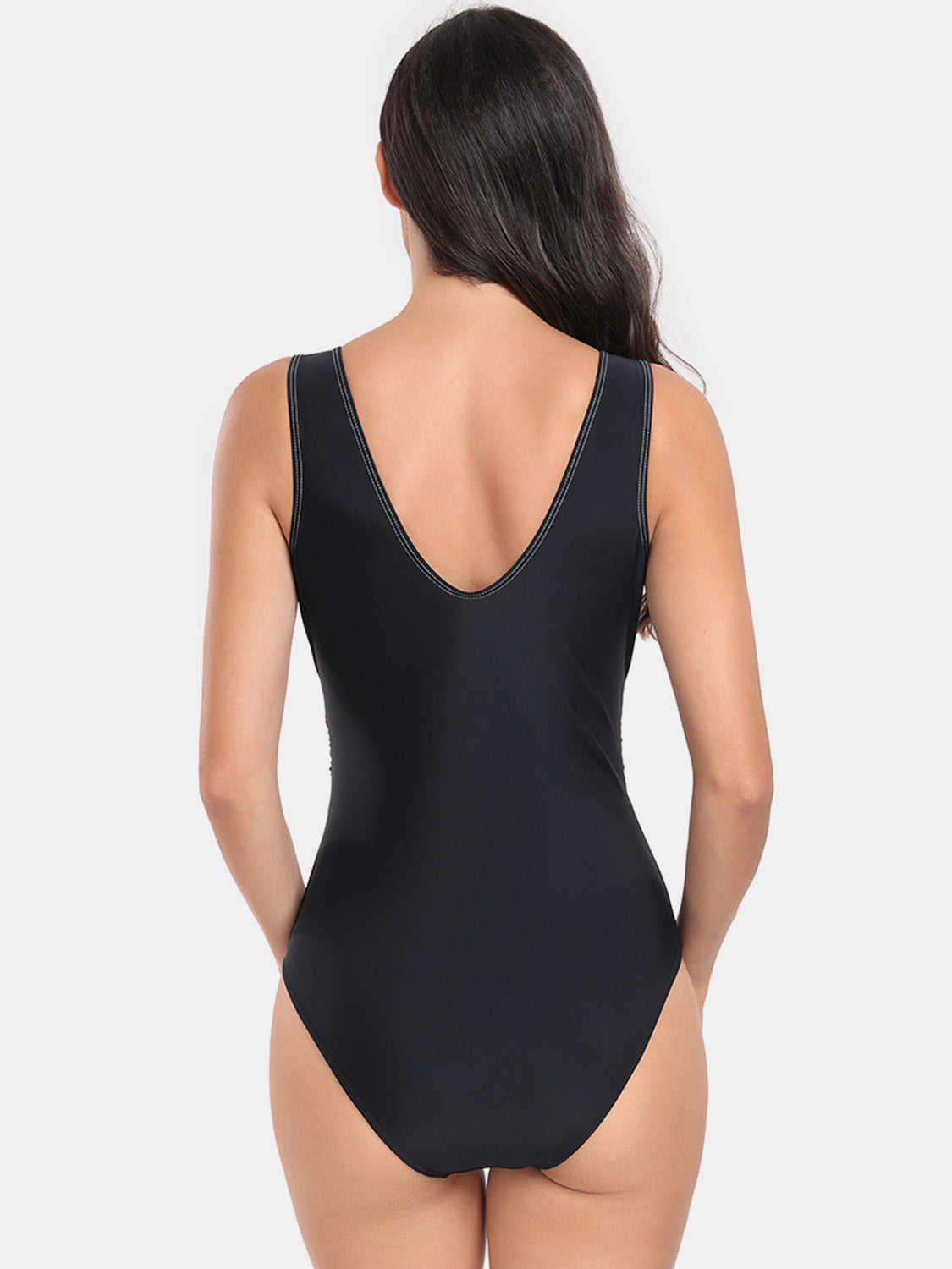 Printed Surplice Wide Strap One-Piece Swimwear