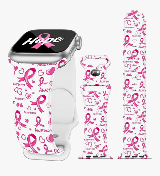 Breast Cancer Awareness Apple Watch Band – “Pink Power” Silicone Strap