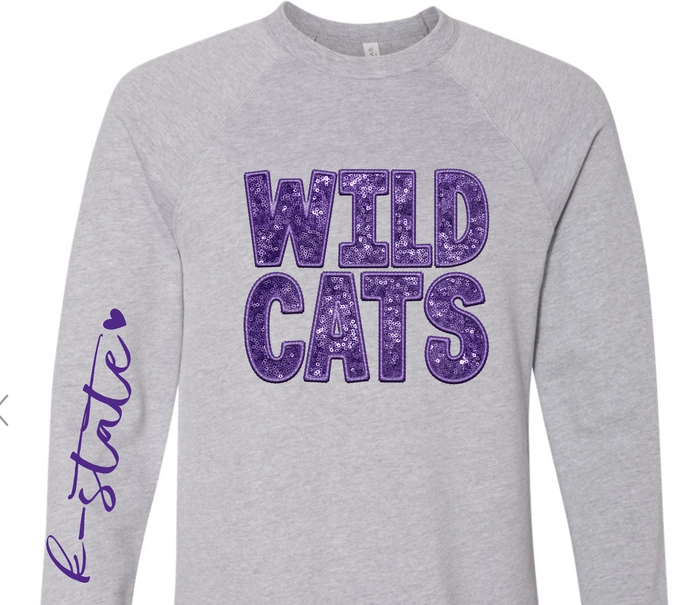 Kansas State Wildcats Faux Sequins Tee