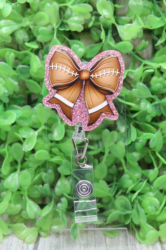 Football Bow Badge/ID Holder Reel