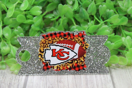 Football KC on Leopard & Plaid Tumbler Topper